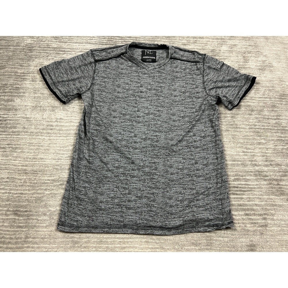 MC Modern Culture‎ Shirt Mens XL Gray Short Sleeve Tee V-Neck 100% Cotton